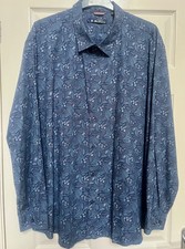 Ben Sherman Mens Long Sleeves shirt 4XL XXXXL floral Design Button down collar.