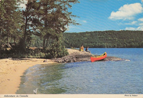 Postcard canoeing canada - postcard,
