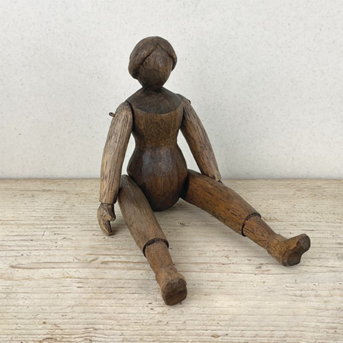 Wooden jointed doll grodnertal - wooden,