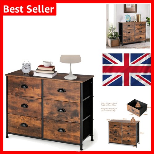 Rustic brown wooden dresser - brown,