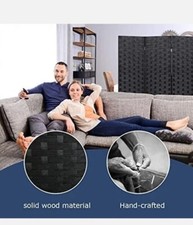 Room Divider Screen Privacy Panel Folding Paravent 6 Panel Black Divider