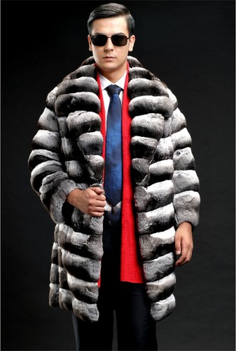 Men luxury faux fur coat - faux,