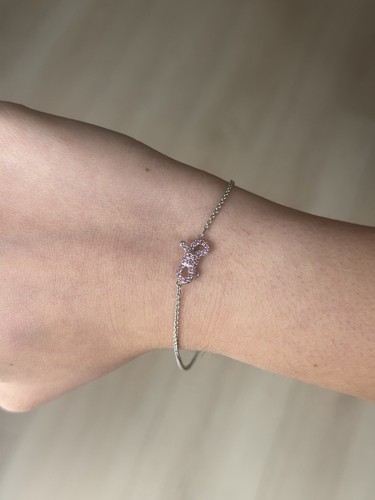 Swarovski pink bow - swarovski, bracelet
