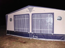 Isabella Ambassador Crown Gold Blue Awning Size 13 950-975cm + Steel Poles VGC