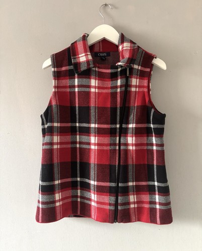 Chaps plaid sweater vest size