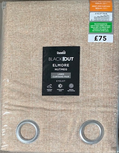 Dunelm elmore nutmeg blackout - dunelm,