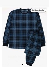 George Navy Check Waffle Long