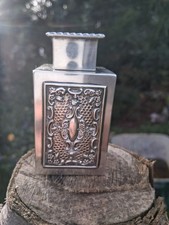 Elegant William Hutton Birmingham 1900 miniature silver  Tea Caddy