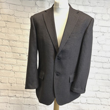 M&S Marks Spencer Suit Jacket Blazer Dinner Sports Black Wool Silk Short 40"