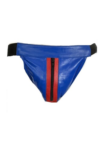 Men leather jockstrap blue - men's,