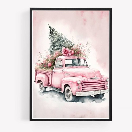Christmas print picture truck - print,