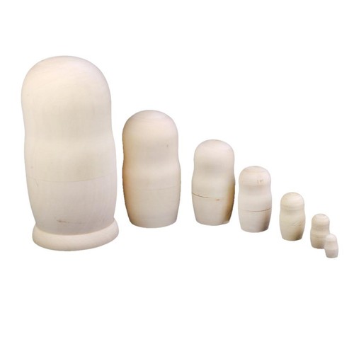 7pcs unpainted wooden - wooden, diy