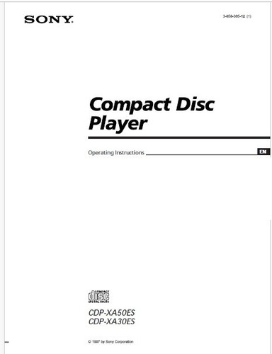 Sony cdp xa50es - , cdp-xa30es