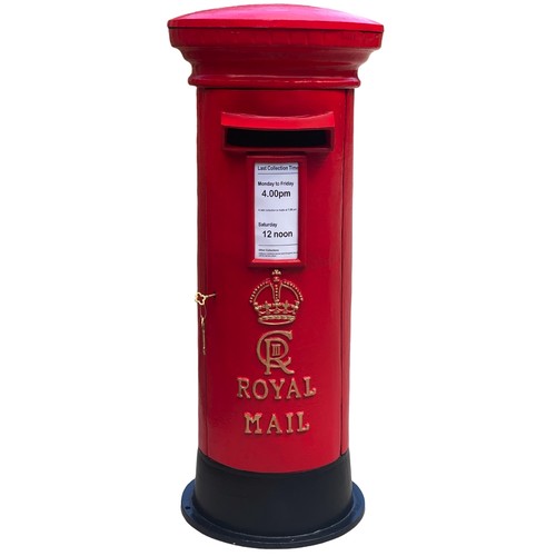 Red pillar post box - pillar,