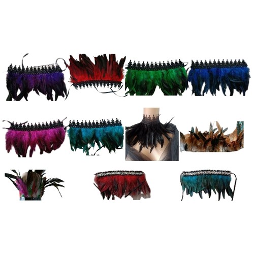 Feather choker necklace gothic - feather,