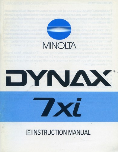 Minolta dynax 7xi instruction - minolta,