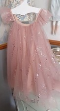 Girls Glitter Tulle Dress Age 7 Years Pink