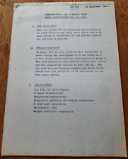 1979 OPEL ASCONA 400 SPORT GROUP 4 press release from the UK. Rare car brochure