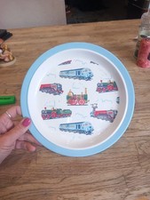 Cath Kidston Trains and Locomotives Plate Melamine Dishwasher Safe