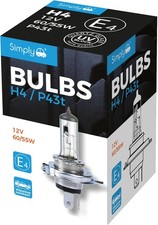 Simply S472 H4 Headlight Bulb 12 V 60/55 W – ECE‑R37, UV Filter, P43t Base