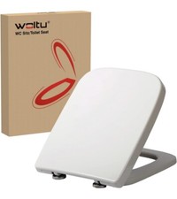 Woltu Square Toilet Seat White Soft Close Quick Release Toilet Lid Cover