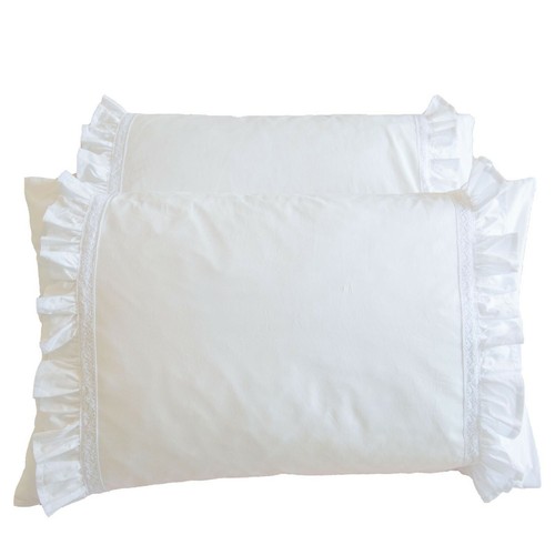 White cotton pillowcase - white,