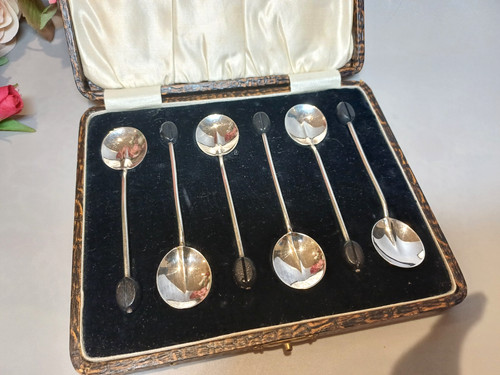 Sterling silver coffee spoons - silver,
