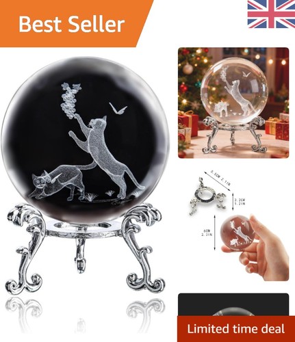 Cat crystal ball glass - crystal,