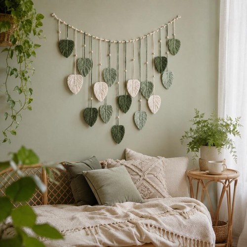 Boho macrame wall hanging leaf - boho,