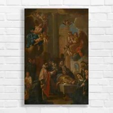 Baroque Religious Heavenly Ascension with Cherubs Canvas Print Large Picture