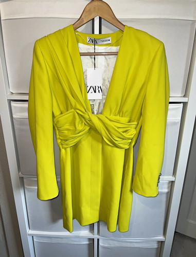 Zara women yellow twist front - yellow,