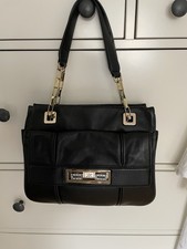 Ri2K Black Leather Handbag Shoulder Bag. Excellent Condition