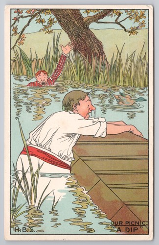 Postcard antique comic - , printed