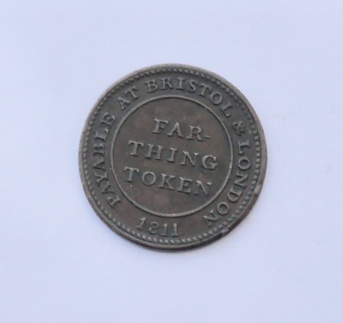 1811 bristol farthing token - 1811,