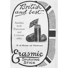 ERASMIC Shaving Stick Edwardian Advertisement 1910