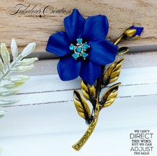 Blue Wild Flower Brooch