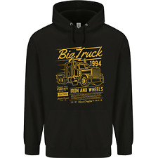 Big Truck Lorry Driver HGV Mens 80% Cotton Hoodie