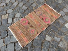 Vintage handmade rug,Turkish small rugs,Bohemian wool rug, Doormats 1,4 x 2,8 ft