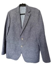 Oxford ‘The Max’Men’s Blazer Size XL Linen Cotton Blend Navy Blue Event Racing