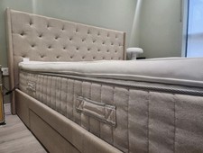 Super King Bed w IKEA VATNESTROM Super King Mattress & Medium Firm & Topper