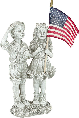 Patriotic children statue - children,