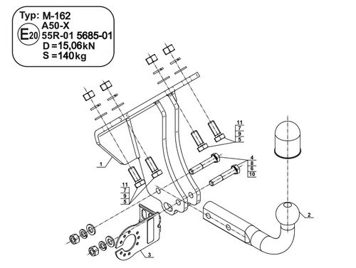 Swan neck tow bar for - swan,
