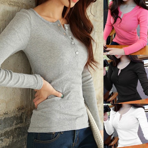 Ladies ribbed button - ribbed,