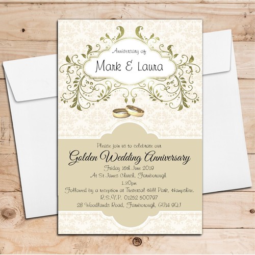 Personalised golden 50th - golden,