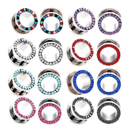 2pc multi crystal gem screw - 2pc,
