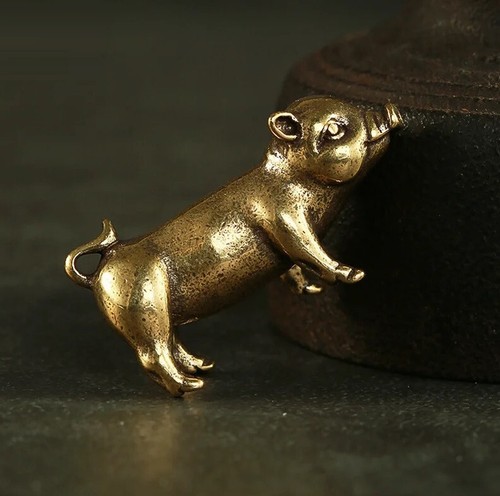 Brass pig figurine small - figurine,