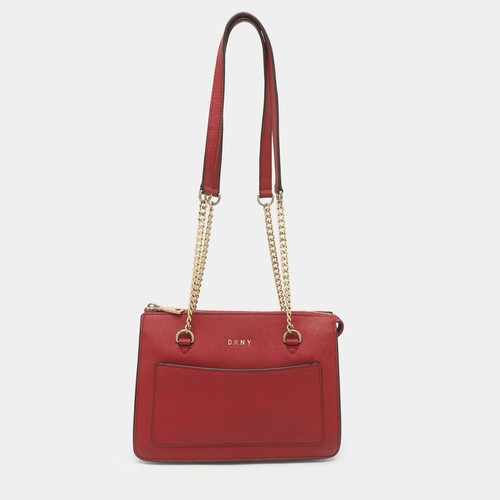 Dkny red leather - red, chain