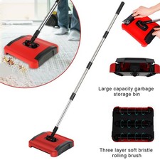 Manual Carpet Sweeper Non Electric Sweeper Floor Duster Broom Carpet Cleaner UK