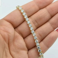 5.00 Carat Round Cut VVS1 Diamond Tennis Ladies Bracelet Yellow Gold Over