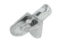 Shelf Support, Plug in, for Wooden Shelves and Ø 5 mm Holes with Twin Grooves